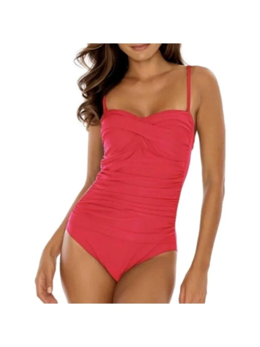 NEW Relleciga Pink Twist Front One Piece Swimsuit Size Small